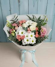 Букет цветов из:  Розы, Лизиантусы и Хризантемы в Муром