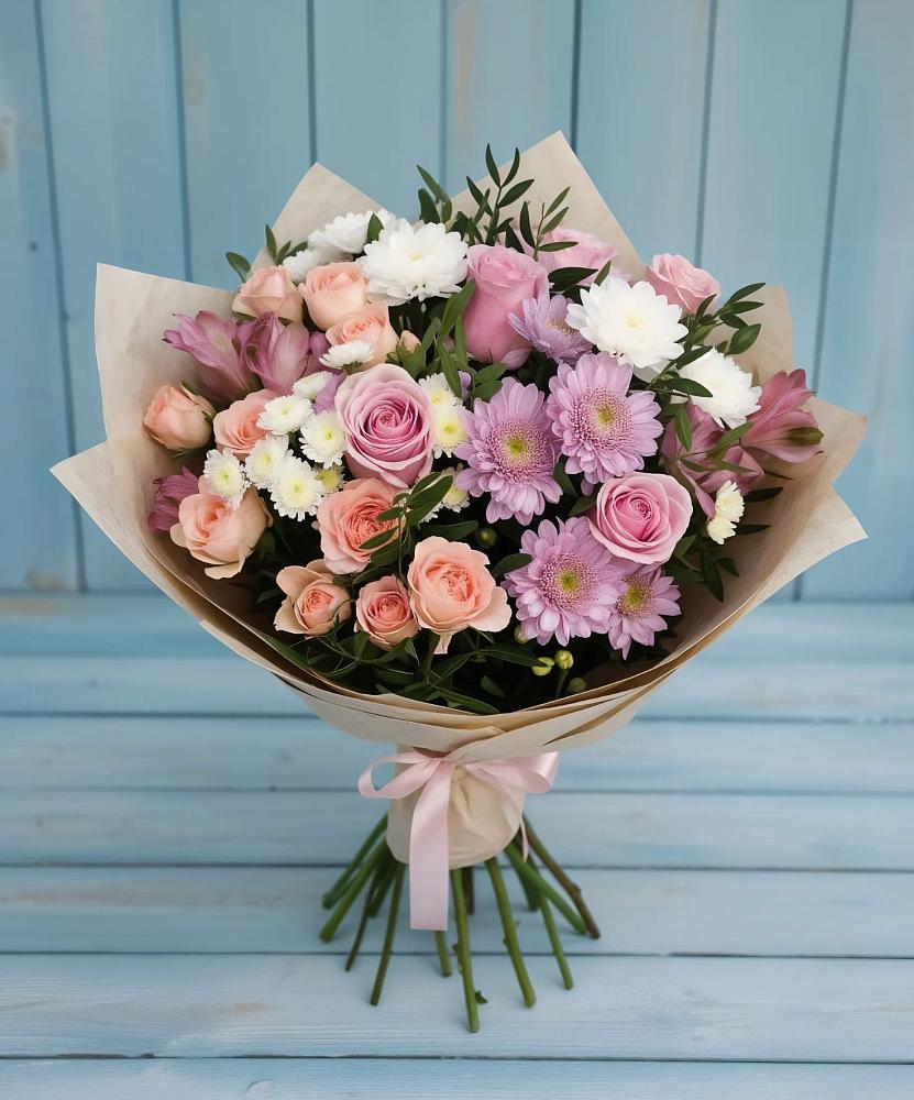 Букет цветов из: Хризантемы, Розы и Альстромерии в Муром