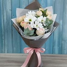 Букет цветов из:  Хризантемы и Розы в Муром