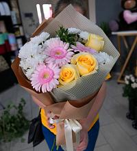 Букет цветов из:  Герберы, Розы и Хризантемы в Муром