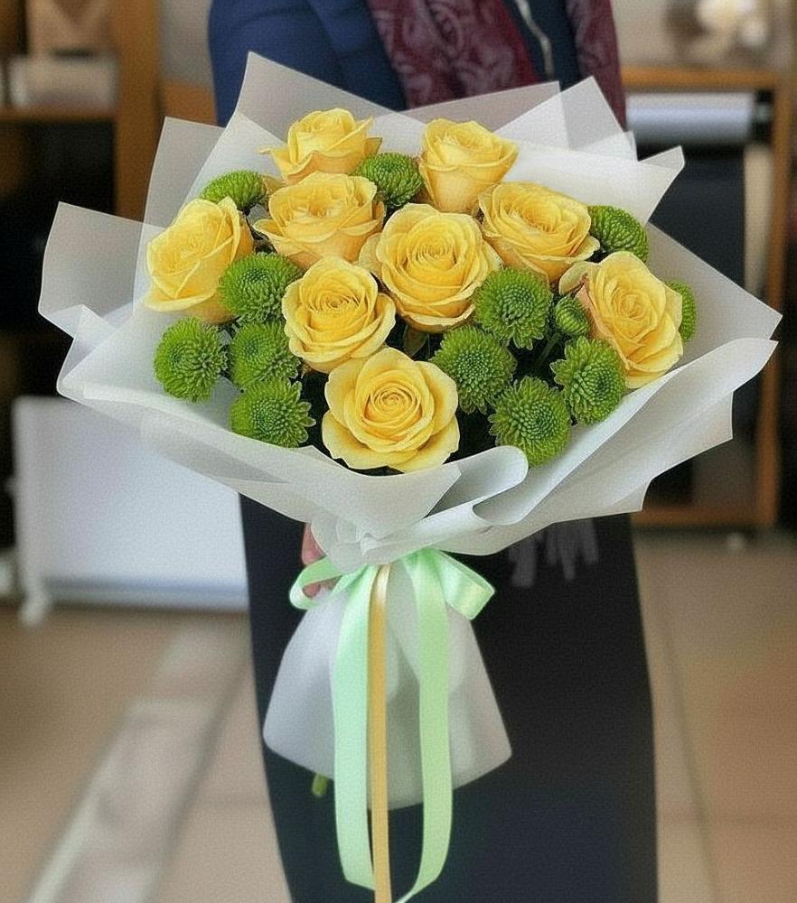 Букет цветов из: Хризантемы и Розы в Муром