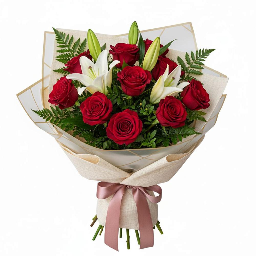 Букет цветов из: Лилии и Розы в Муром