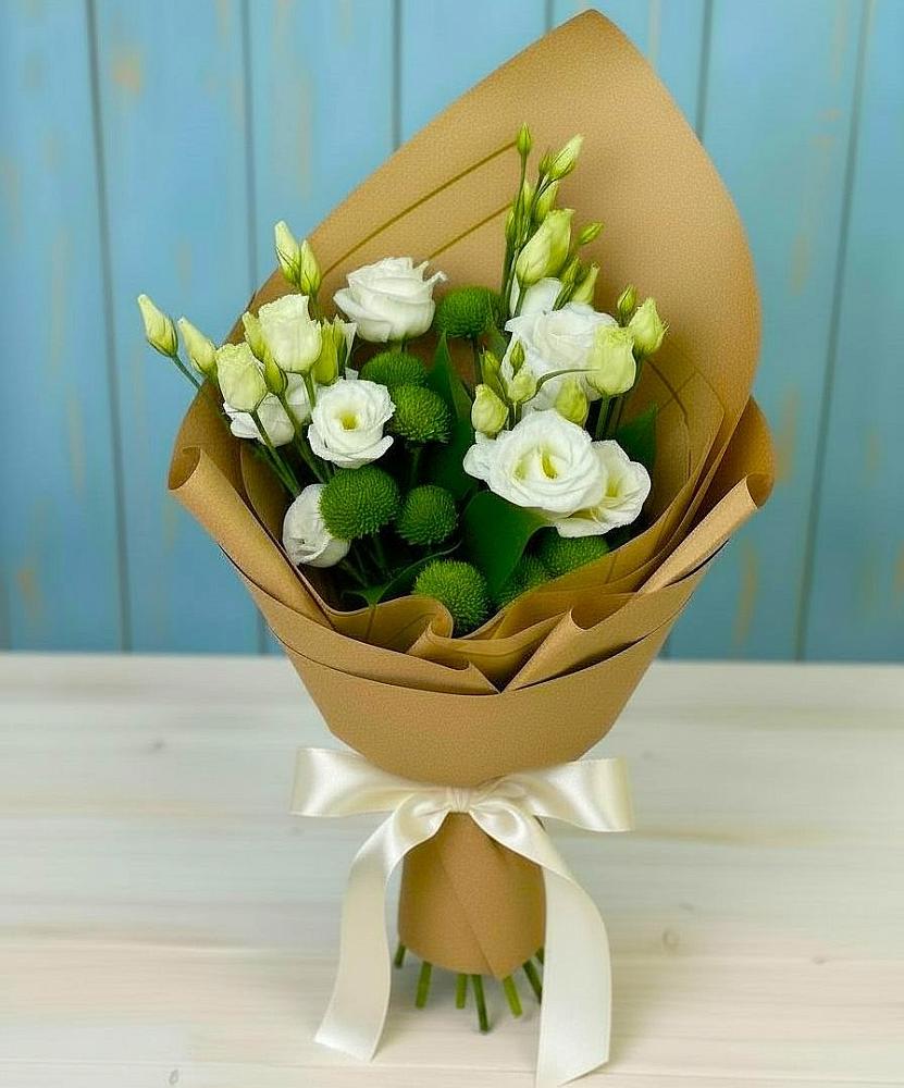 Букет цветов из: Хризантемы и Лизиантусы в Муром