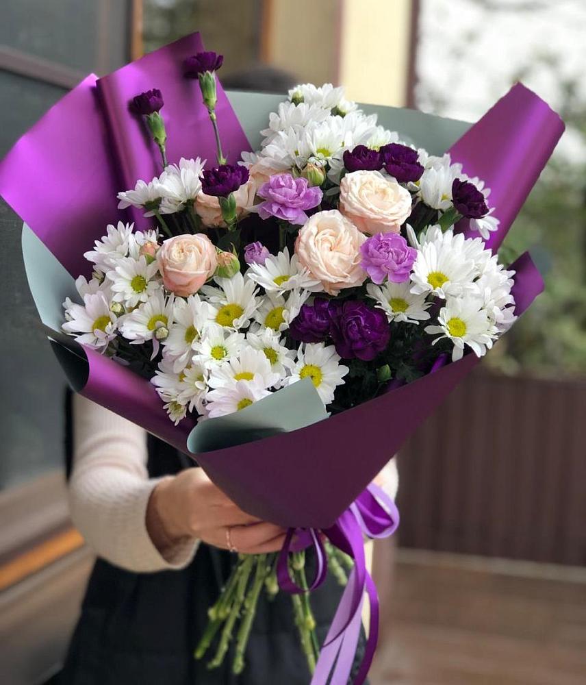 Букет цветов из: Хризантемы, Гвоздики и Розы в Муром