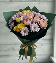 Букет цветов из:  Хризантемы и Розы в Муром