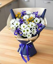 Букет цветов из:  Розы, Ирисы и Хризантемы #REPLACE_PRED# Муром