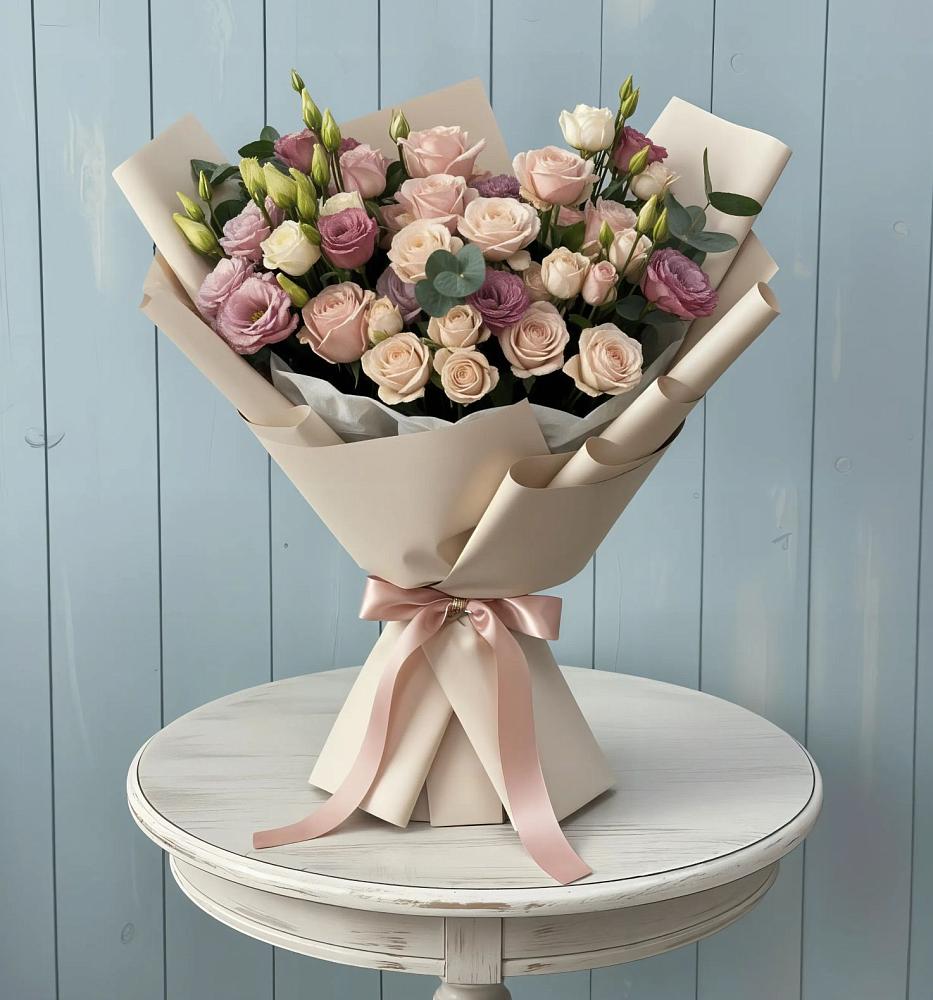 Букет цветов из: Розы и Лизиантусы в Муром