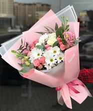 Букет цветов из:  Розы, Лизиантусы и Хризантемы в Муром