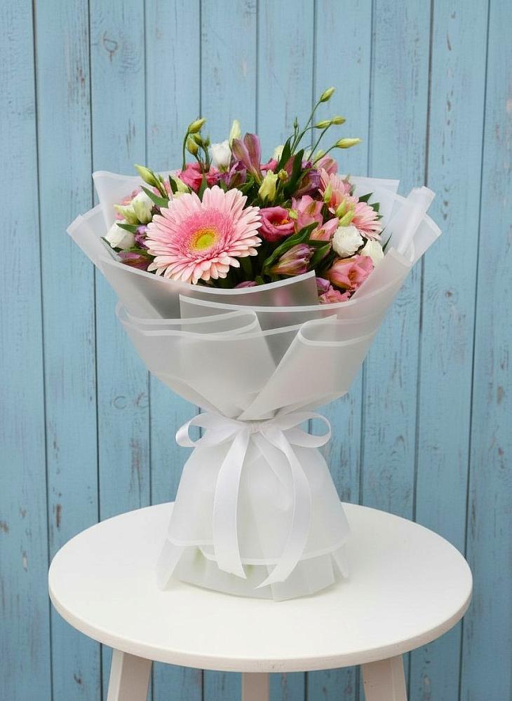 Букет цветов из: Герберы, Альстромерии и Лизиантусы в Муром