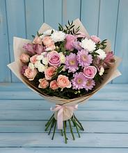 Букет цветов из:  Хризантемы, Розы и Альстромерии в Муром